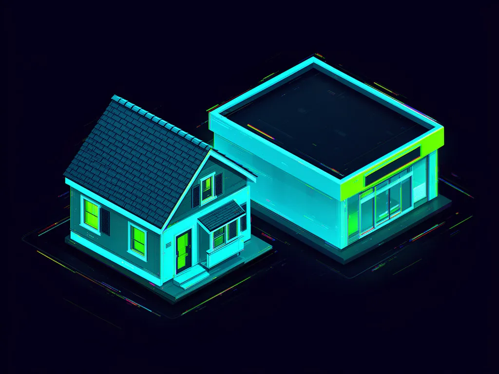Roofing separate pages ranking through dedicated residential house and commercial office building pages with distinct roofing styles side by side